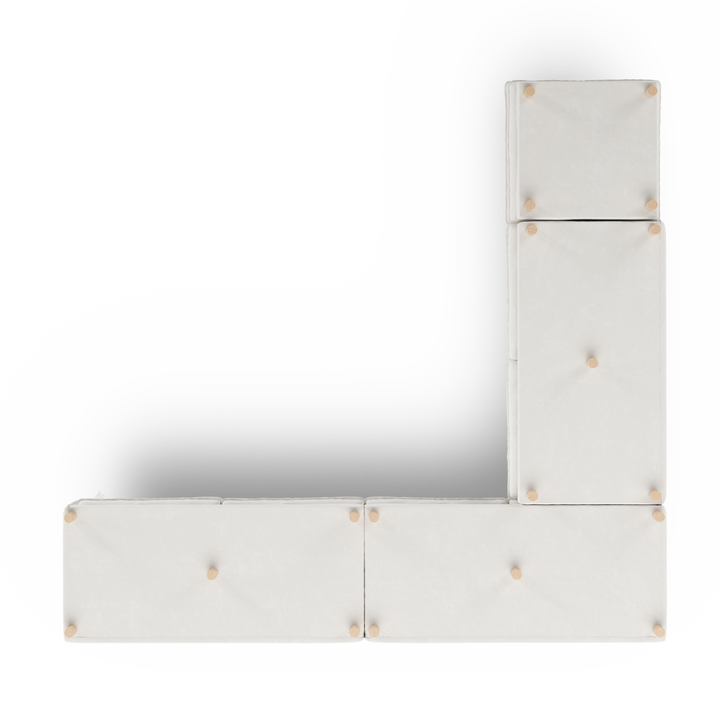 Aura 7 Seater Modular with Open End - White