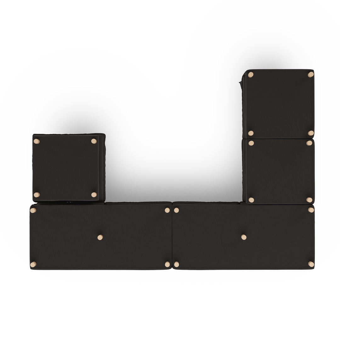 Aura 6 Seater Modular with Chaise Charcoal
