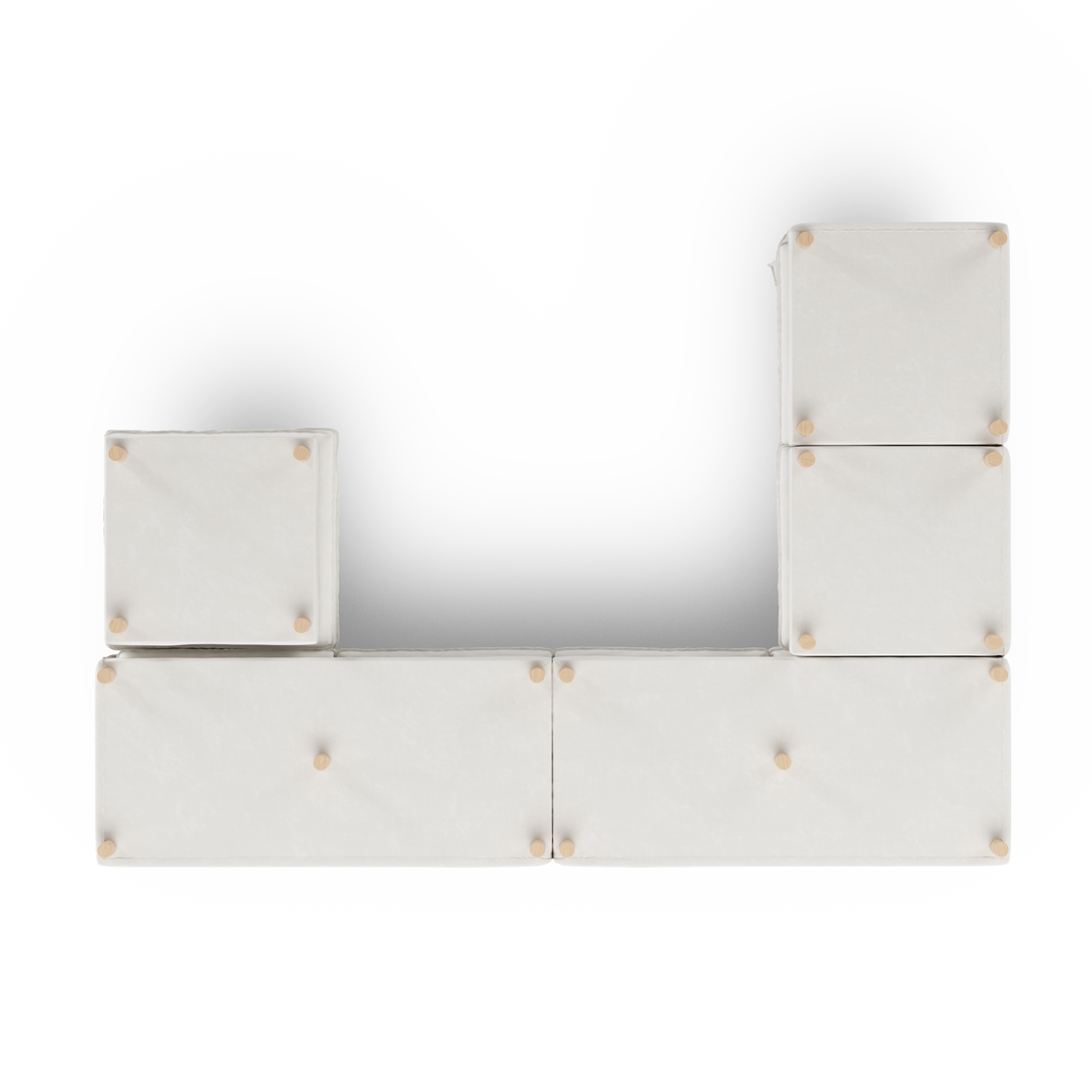 Aura 6 Seater Modular with Chaise White
