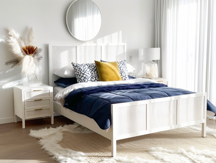 Santorini Bedside 3 Drawers White - Set of 2