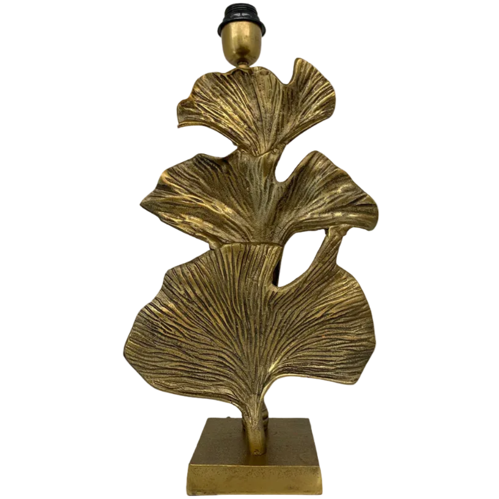 Gingko Table Lamp Base only Antique Gold