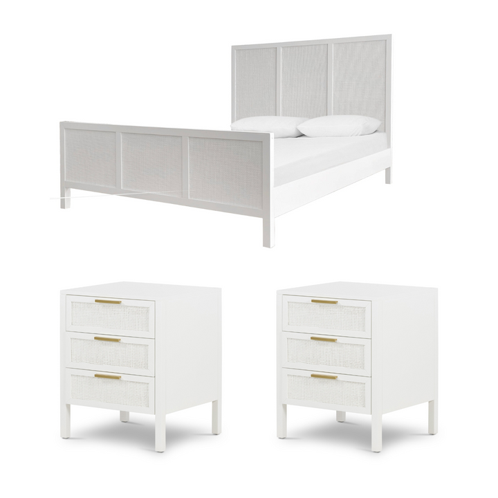 Santorini 3 Piece Queen Bedroom Package White