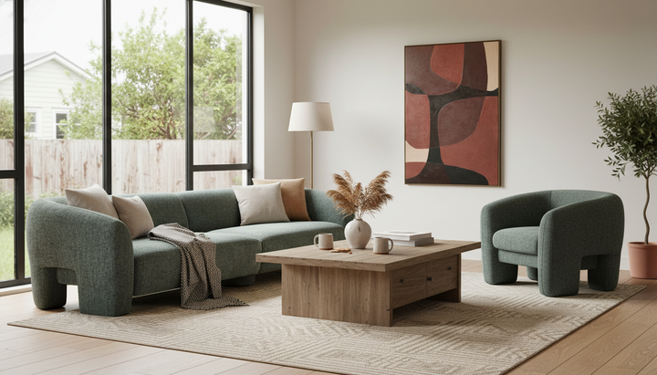 Ray 5 Seater Sofa Green