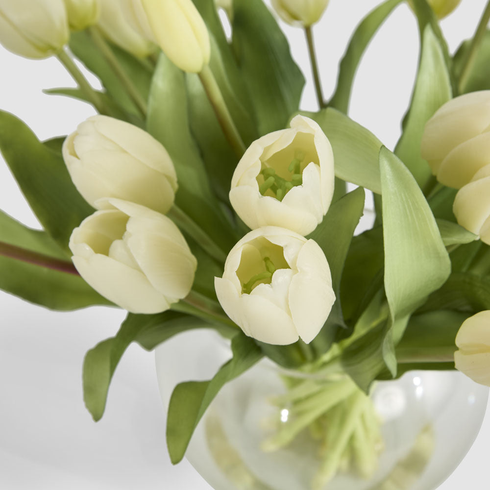 Real Touch Tulip in Water Vase White