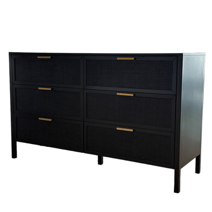 Santorini Dresser 6 Drawer Black