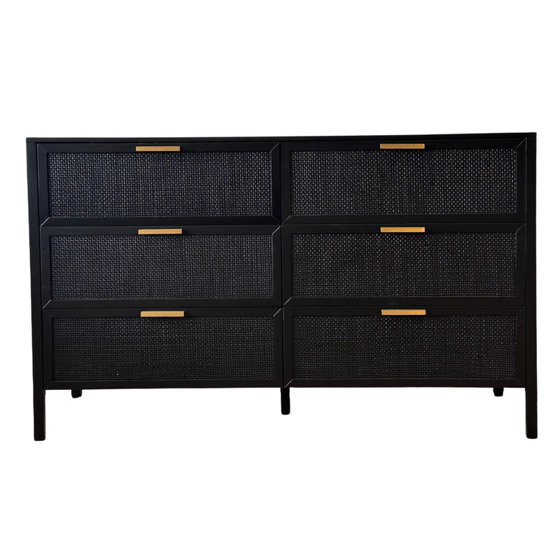 Santorini Dresser 6 Drawer Black