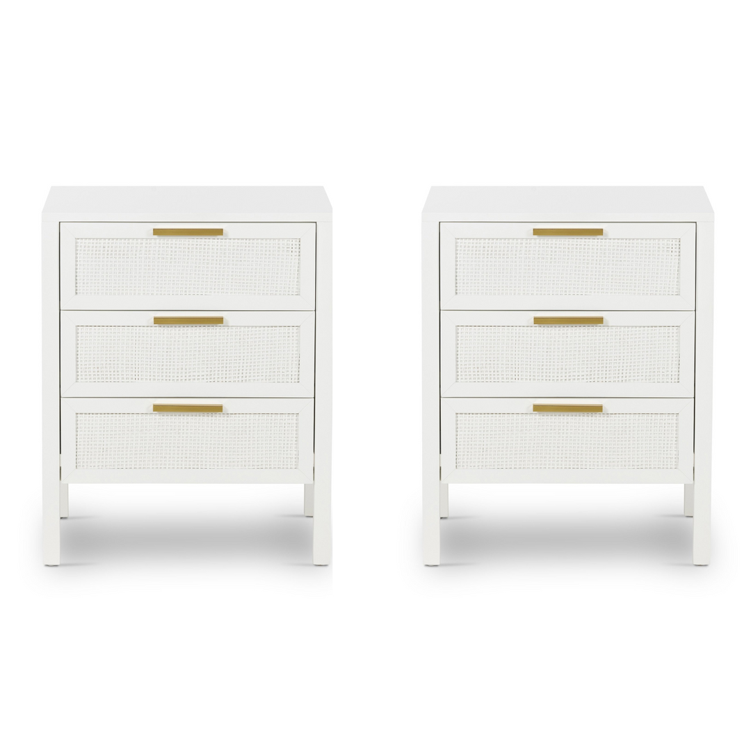 Santorini Bedside 3 Drawers White