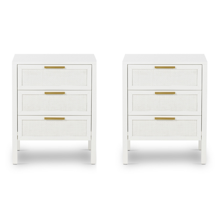 Santorini Bedside 3 Drawers White