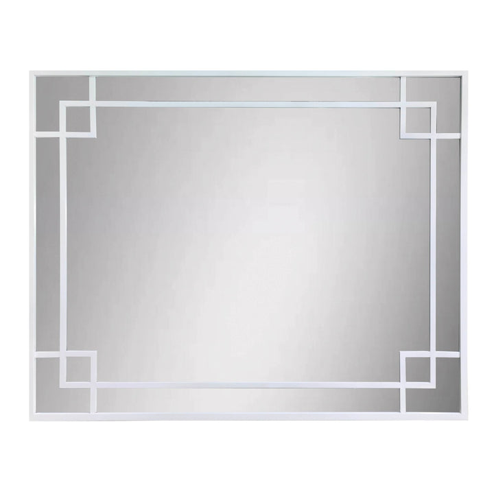 160Cm White Mirror With Corner Detail