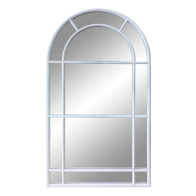 Milo Medium Iron Arched Mirror White