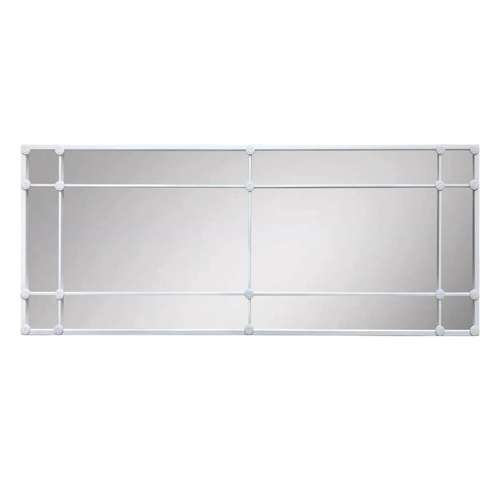 Rectangular 12 Pane Mirror in White