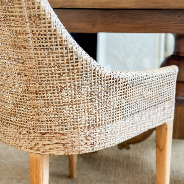 Charlotte Rattan Dining Chair Natural Whitewash