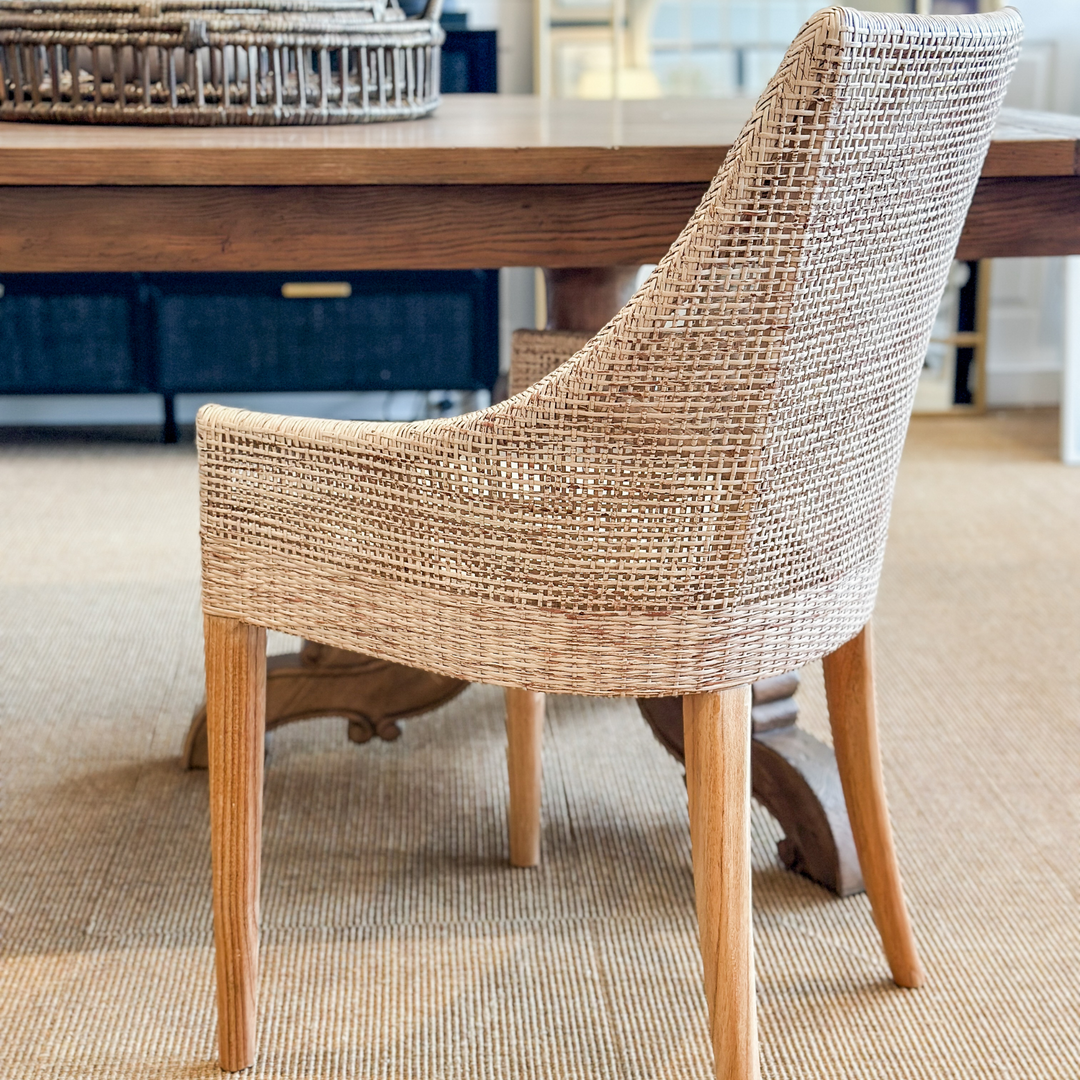 Charlotte Rattan Dining Chair Natural Whitewash