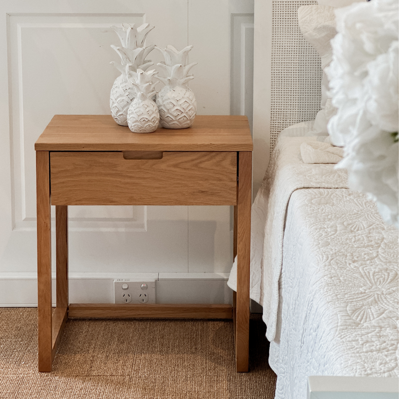 Oak finish best sale bedside tables