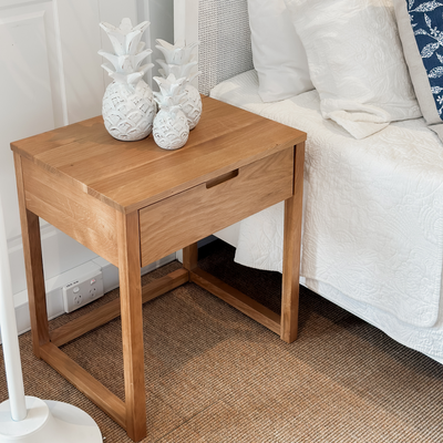 Oslo Oak 1 Draw Bedside Table Lacquered Finish