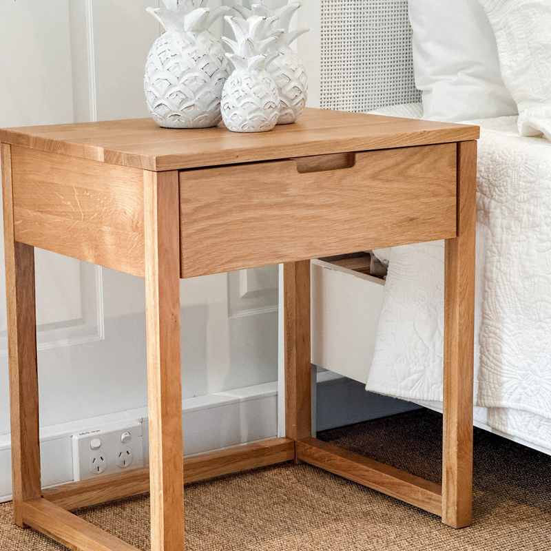 Oslo Oak 1 Draw Bedside Table Lacquered Finish