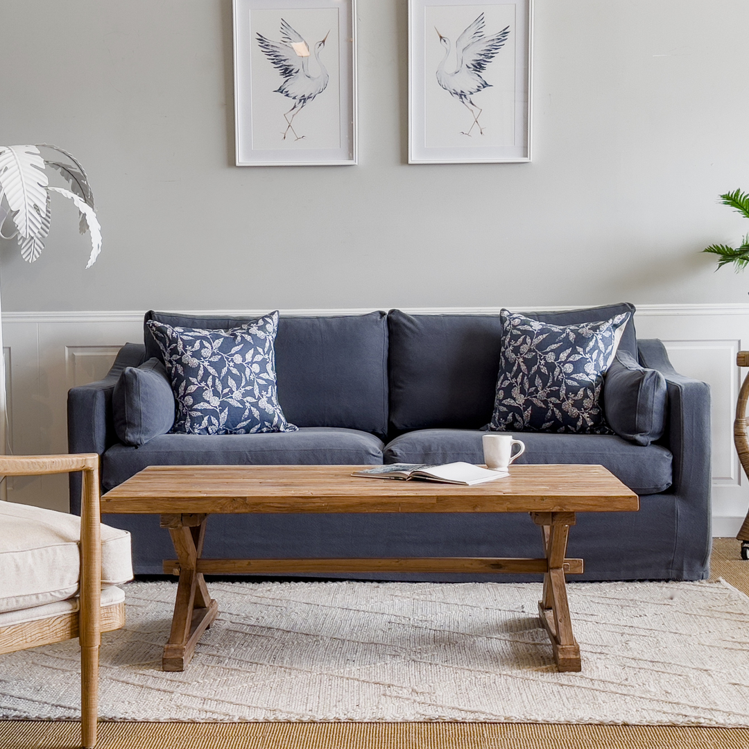 Clovelly Hamptons 3 Seat Sofa Navy