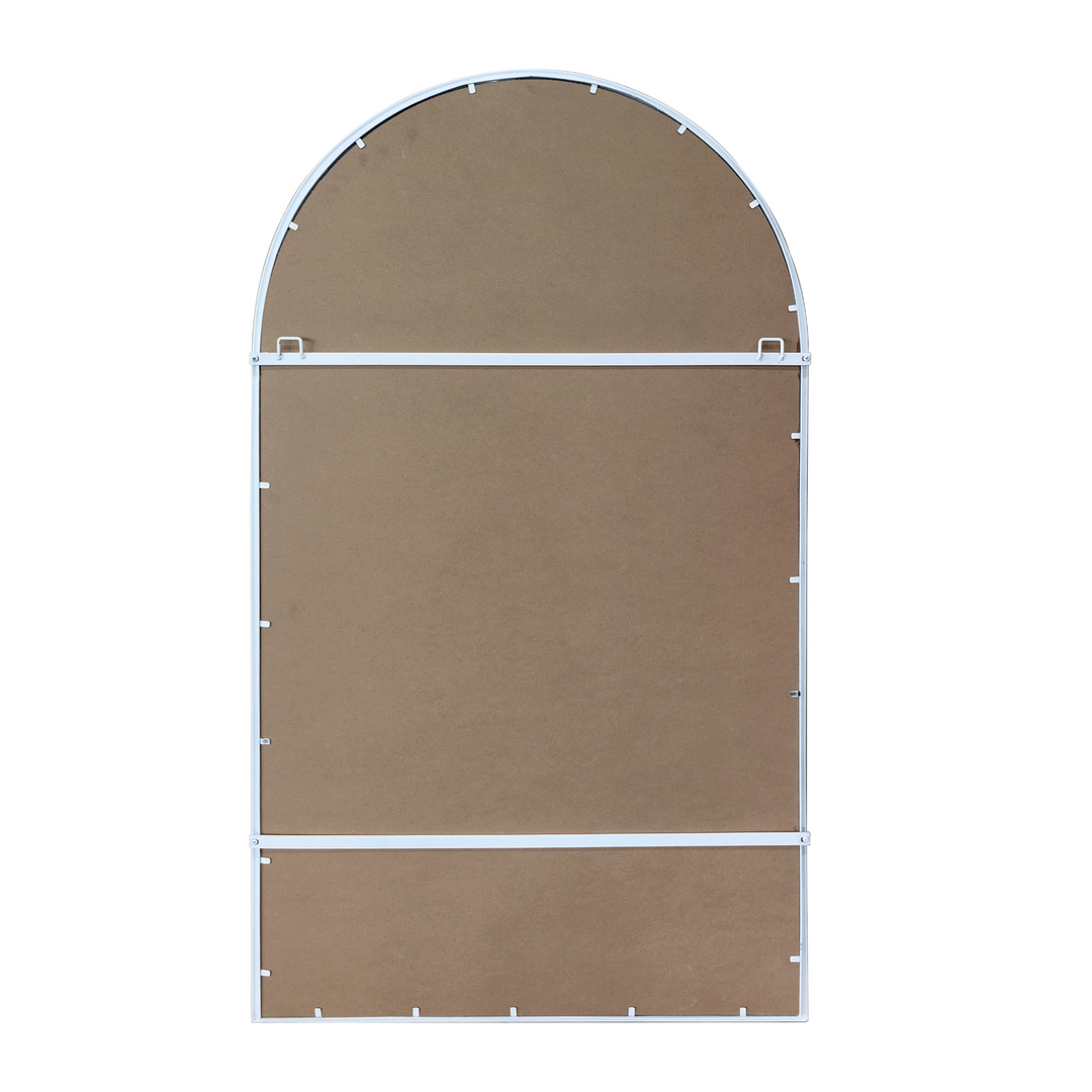 Milo Medium Iron Arched Mirror White