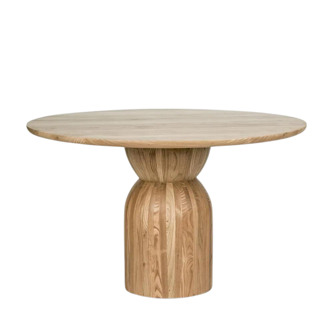 Olive Round Pedestal Dining Table Natural