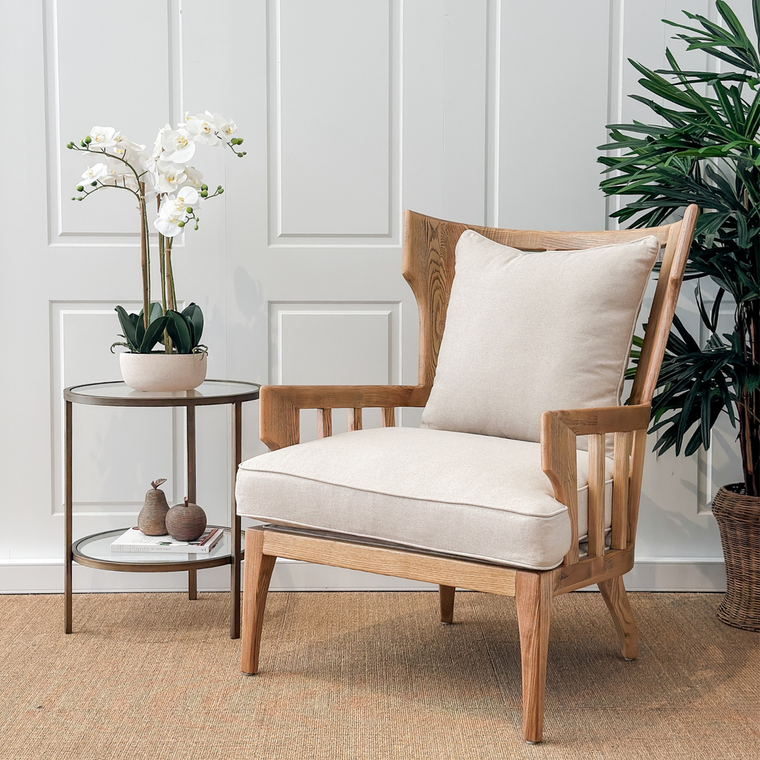 Jackman Coastal Oakwood and Linen Armchair Natural