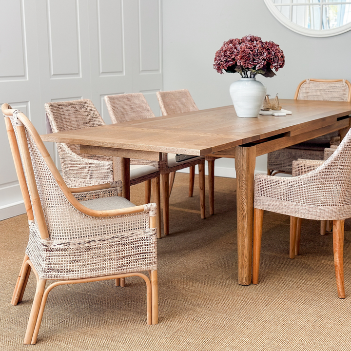 Barossa Extendable Hamptons Dining Table Oakwood