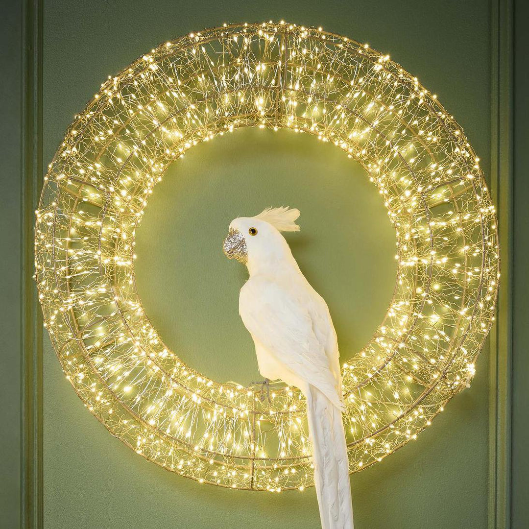 Crawford Glitter Beak Parrot White
