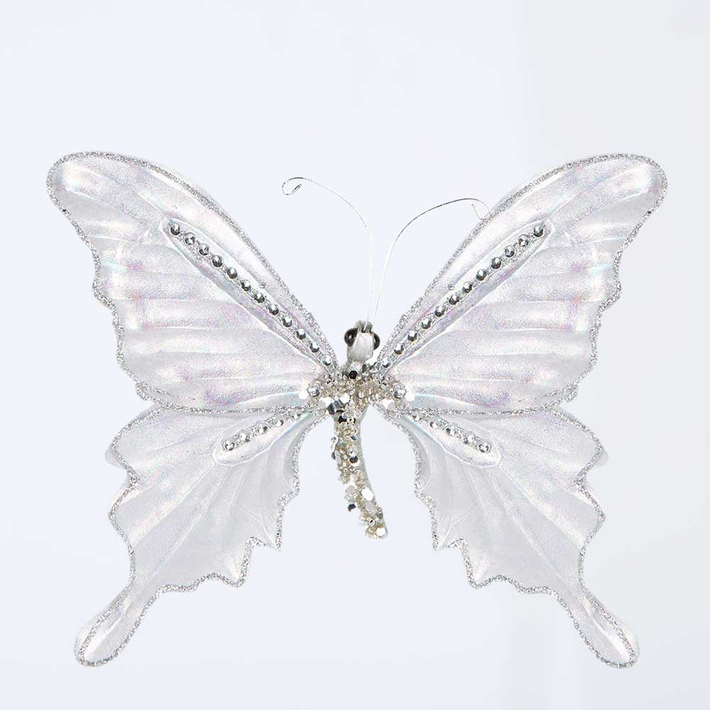 Davinia Metallic Butterfly Clip Decoration Silver