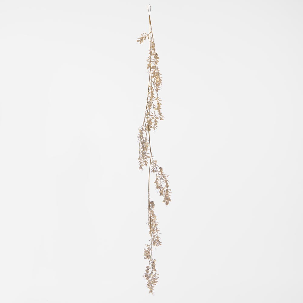Ice Champagne Glitter Leaf Garland
