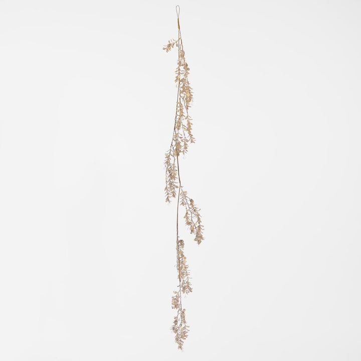 Ice Champagne Glitter Leaf Garland