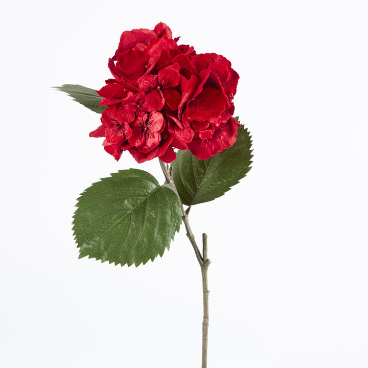 Luxe Velvet Hydrangea Stem Red