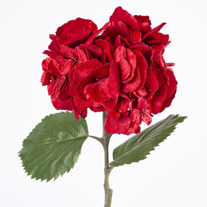 Luxe Velvet Hydrangea Stem Red