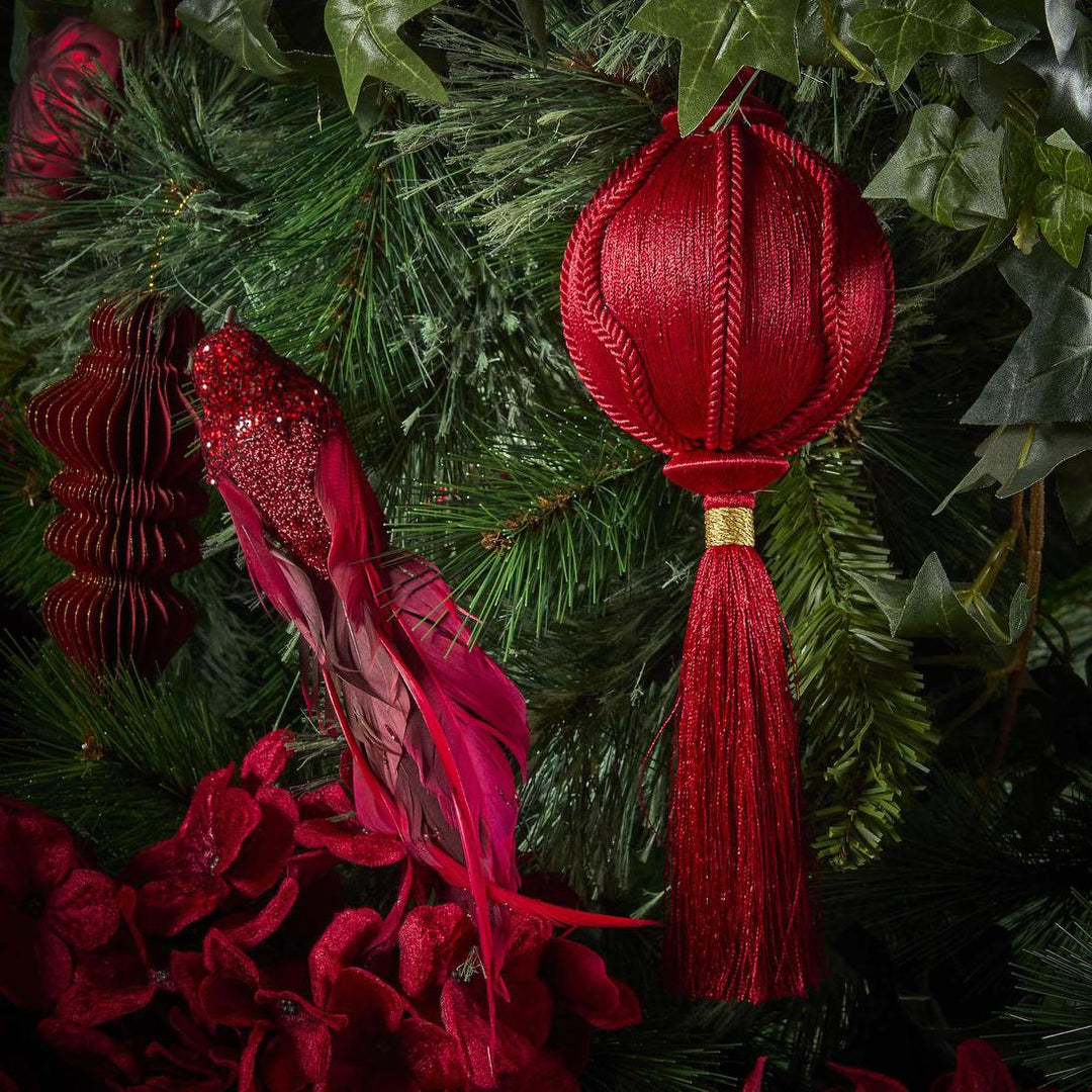 Silk Tassel Bauble Decoration Red
