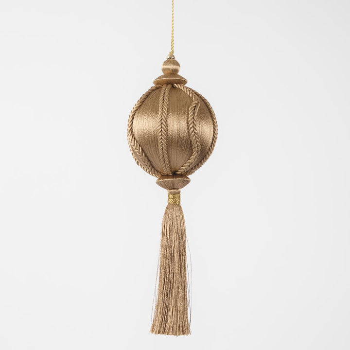 Silk Tassel Bauble Decoration Champagne