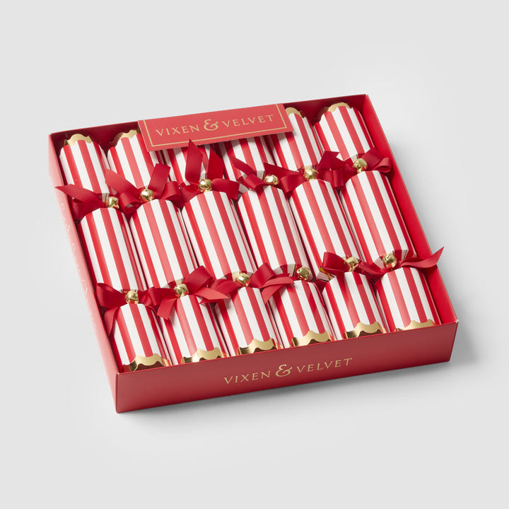 Candy Cane Red Stripe Crackers – Box of 6