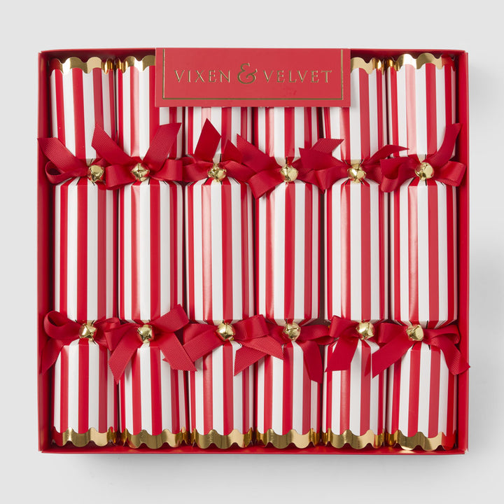 Candy Cane Red Stripe Crackers – Box of 6