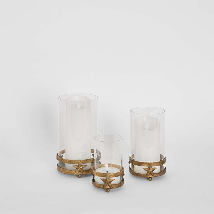 Golden Star Candle Stands Set of 3