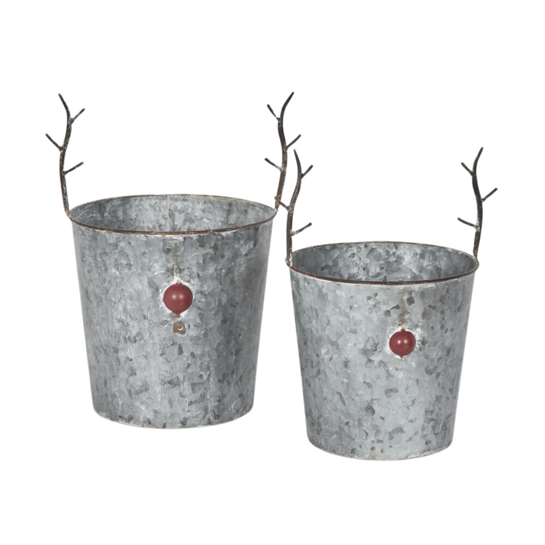 Red Nose And Antler Pots