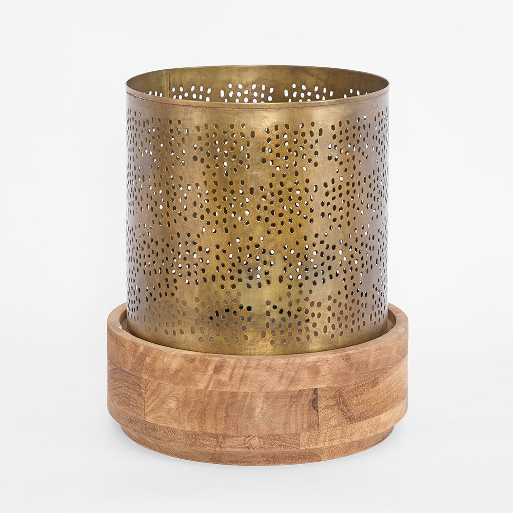 Siena Hurricane Candle Holder Large Antique Brass