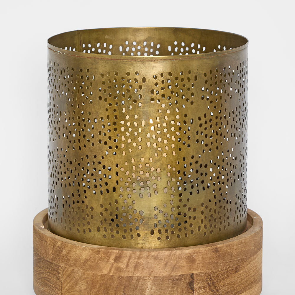 Siena Hurricane Candle Holder Large Antique Brass