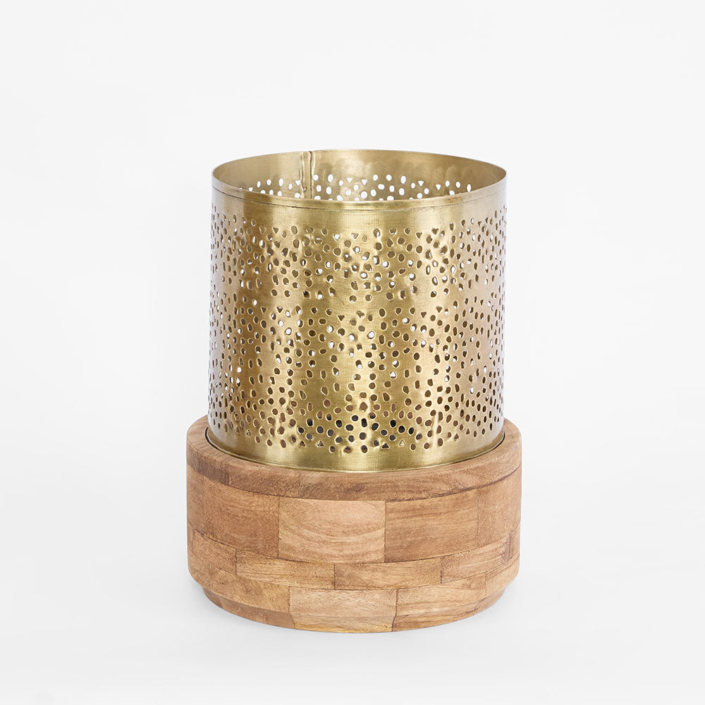 Siena Hurricane Candle Holder Small Antique Brass