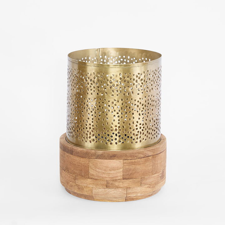 Siena Hurricane Candle Holder Small Antique Brass