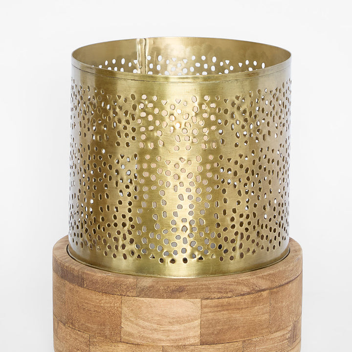 Siena Hurricane Candle Holder Small Antique Brass
