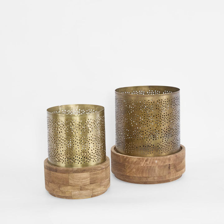 Siena Hurricane Candle Holder Small Antique Brass