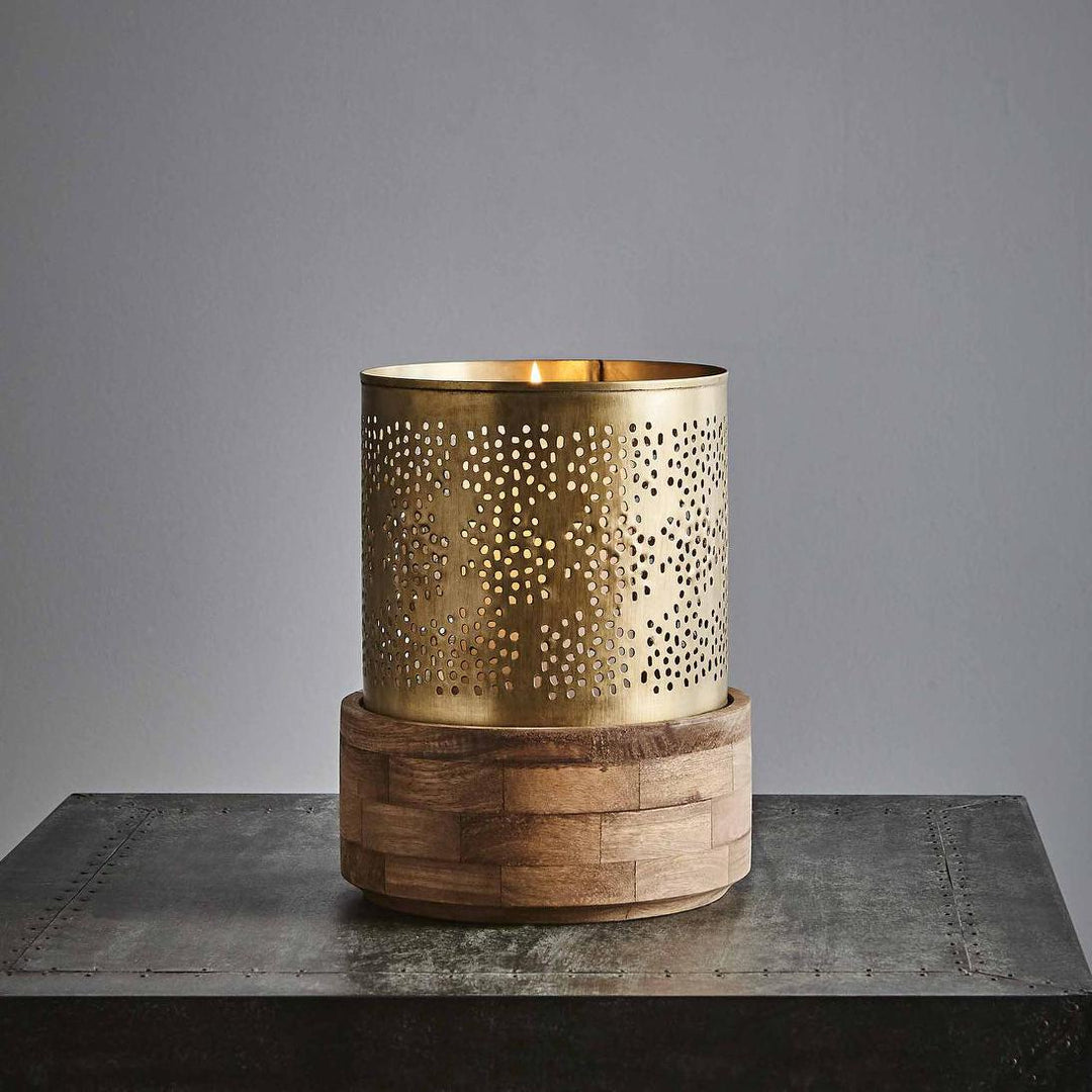 Siena Hurricane Candle Holder Small Antique Brass