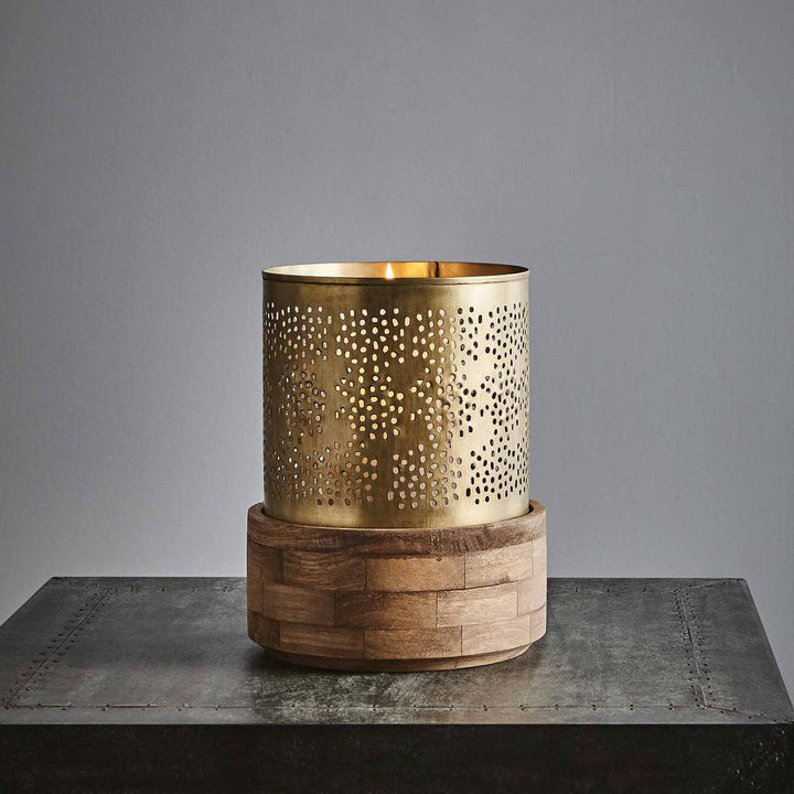 Siena Hurricane Candle Holder Small Antique Brass