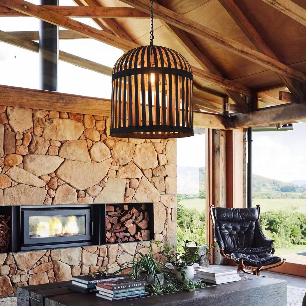 Esch Cage Ceiling Pendant Black