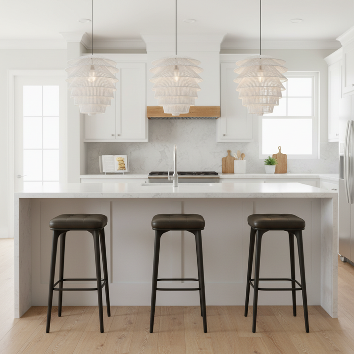 Saba Rattan Ceiling Pendant White