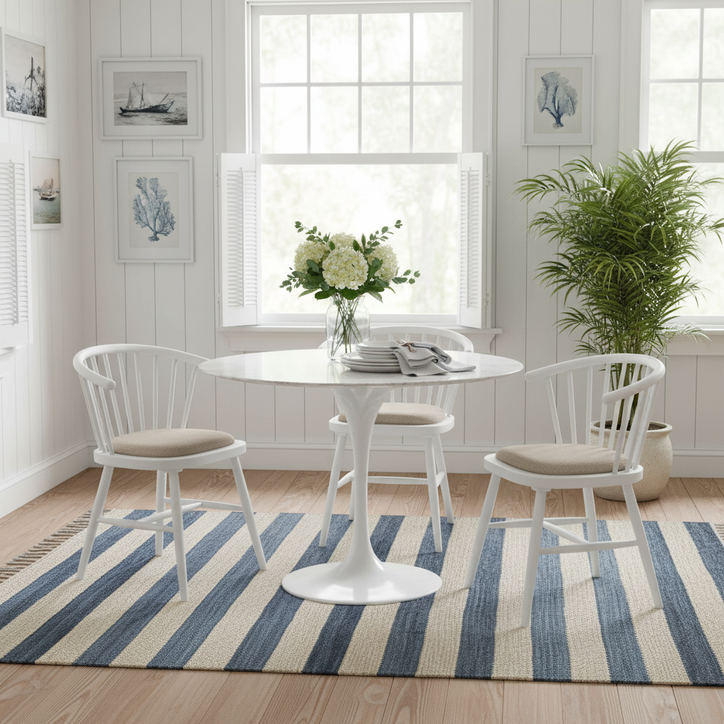 Aurora Round Dining Table Marble White 120cm