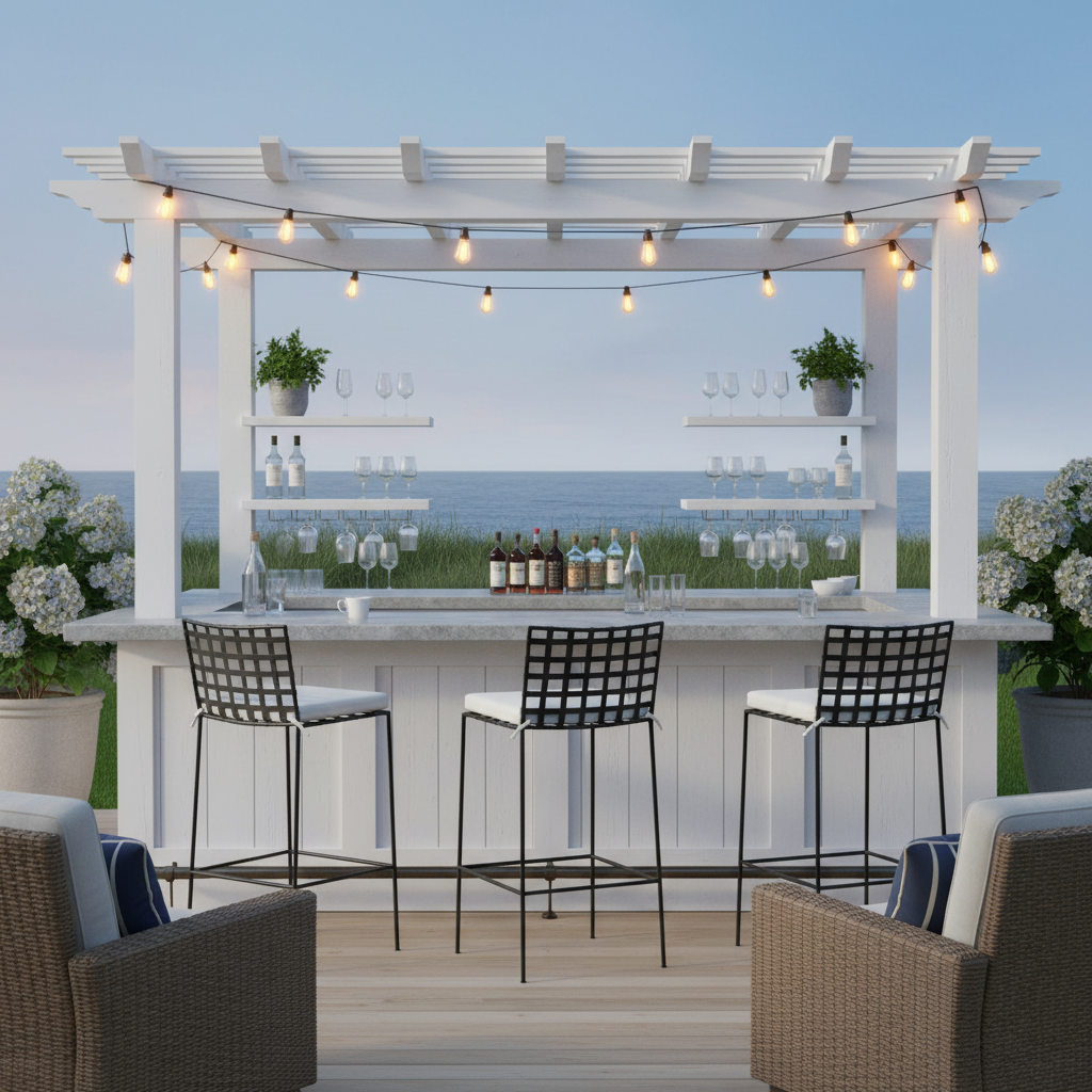 Sheffield Iron Bar Chair with cushion -Outdoor