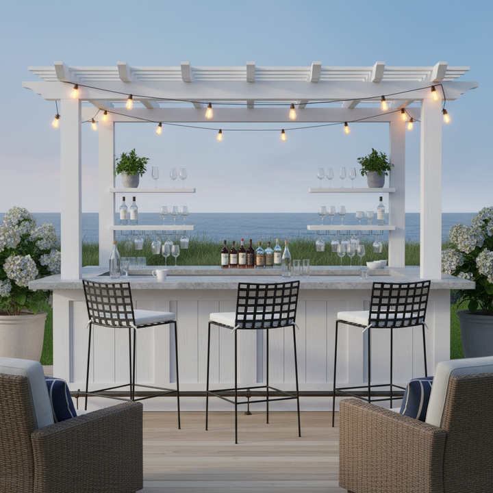 Sheffield Iron Bar Chair with cushion -Outdoor